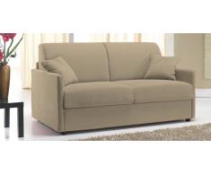 SUN divano 2-3 posti in microfibra beige sistema letto RAPIDO 120*197*14cm