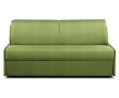 MONACO divano compatto 3-4 posti in microfibra verde sistema letto RAPIDO RENATONISI rete a doghe 160cm materasso 20cm