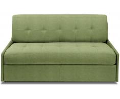 TRIOMPHE divano compatto in microfibra verde sistema letto RAPIDO RENATONISI 140cm rete a doghe materasso 15cm