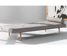 NAPPER Divano letto grigio chiaro 200*80 cm piedi rovere chiaro