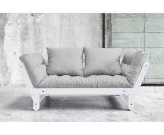 Divano letto trasformabile BEAT bianco 75*200cm, futon grigio