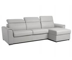 Divano ad angolo IMOLA in pelle bianco sistema RAPIDO RENATONISI rete a doghe 140 cm materasso 18 cm