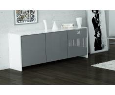 BALI Credenza bianco con 3 ante grigio