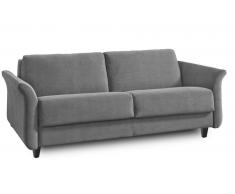 LOUVRES divano 2-3 posti in tessuto tweed grigio sistema letto RAPIDO 120cm