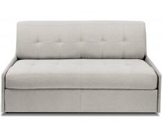 TRIOMPHE divano compatto in microfibra bianco sporco sistema letto RAPIDO RENATONISI 160cm rete a doghe materasso 15cm