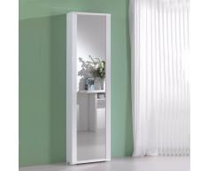 Scarpiera bianco con una anta a specchio MILLENIUM