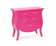 BAROKKO Cassettone rosa con 3 cassetti