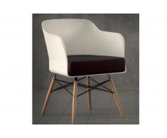 NORDIKA Sedia bianca design con gambe in massello di faggio