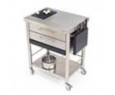 Forniture ristorazione - Carrello da cucina - mod. 687702 auxilium - in acciaio inox con n 2 cassetti