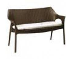 Arredamento bar - Sofa olimpo - mod. 1252 - struttura in polipropilene intrecciato rinforzato fibra di vetro - gambe in alluminio con cover intrecciata in polipropilene - cuscino imbottito in tessuto cotone drill - per uso esterno - impilabile - quantita