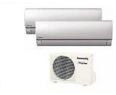 Panasonic Climatizzatore Multi Kit Dual Etherea Silver Cu-2e12sbe + 2 X Cs-Xe7qkew 7000+7000 Btu