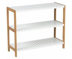 Scaffale Legno 3 Ripiani in legno Naturale 70 x 26 x 58 cm Arredo Bagno - BAKAJI