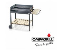 Barbecue a carbone con doppia griglia acciaio bbq grande 76 x 54 a carbonella - OMPAGRILL