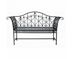 Outsunny Panchina da Giardino Stile Romantico in Ferro, Nero, 151x44x92cm
