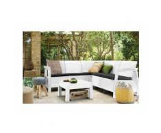 SET DA GIARDINO IN RESINA AD ANGOLO MOD. CORNER COLORE BIANCO 190X190X78H CM - KETER