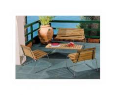 PANCA OPERA ESTERNO GIARDINO ACCIAIO LEGNO TEAK | legno - PIRCHER