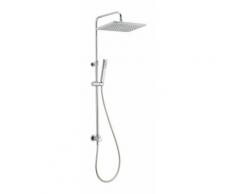Colonna Doccia Quadra con soffione 36x24 Huber TRATTO con asta fissa e deviatore incorporato