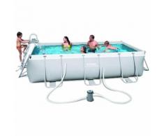 PISCINA RIGIDA FUORITERRA RETTANGOLARE GIARDINO STEEL BESTWAY POMPA E SCALETTA CM 404x201x100H