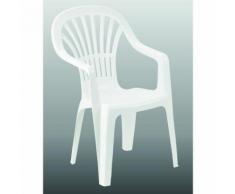 SEDIA DA ESTERNO GIARDINO IN RESINA BIANCA MOD ZENA IMPILABILE 55X56X89H - FISSORE DOMENICO