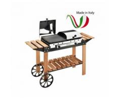 BARBECUE GHISA GAS LEGNO INOX MADE IN ITALY - FERRABOLI