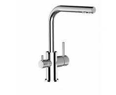 Rubinetto 3 vie miscelatore lavello cucina VIZIO con canale separato per acqua filtrata canna a L