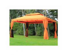 Outsunny Gazebo Padiglione da giardino in Metallo, arancione, 3x4m