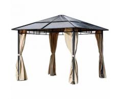 GAZEBO MAINE ACCIAIO 3X3M CON TENDE LATERALI - VACCHETTI