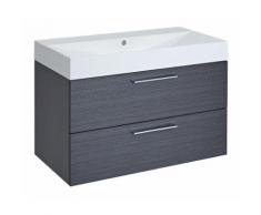 Mobile Bagno Sospeso Colore Grigio 900x480x600mm con Lavabo Integrato - Langley - HUDSON REED
