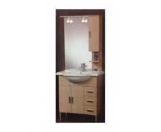 Mobile Bagno ONDA 2 ante 3 cassetti specchio con pensile Rovere - CAPALDO