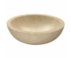 Lavabo da Appoggio in Marmo Travertino Tondo Beige Levigato IMSO