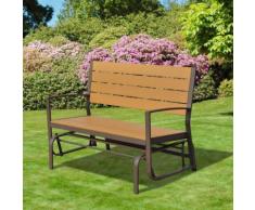 Outsunny Panchina Dondolo Biposto da Giardino in Ferro, 122x71x86cm