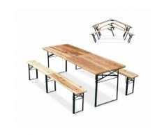 Set birreria pieghevole tavolo panche legno feste giardino sagre 220x80 - PRODUCESHOP