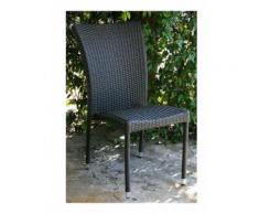 Sedia da Giardino mod. Sciacca senza Braccioli in Polyrattan Marrone 46x67x90Hcm - PAPILLON