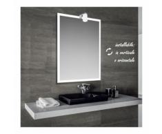 Iced - specchio reversibile da bagno con cornice sabbiata 60x80 cm con lampada alogena 25w - BATHMAN