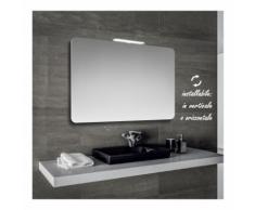 Klara - specchio reversibile da bagno filo lucido sagomato con angoli stondati 90x60 cm con lampada