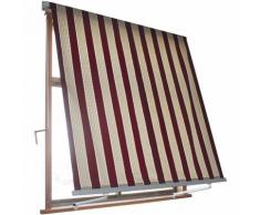 Tenda Da Sole Avvolgibile A Caduta Con Braccetti 3x2,45 M Per Finestra Balcone Beige/bordeaux