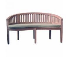 Panchina da giardino in legno con cuscino color salvia - GREENWOOD