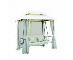 GAZEBO MISSOURI IN ACCIAIO VERNICIATO CON DONDOLO E ZANZARIERE - VACCHETTI
