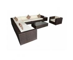 Outsunny Set Lounge Mobili da Giardino in PolyRattan 25 pezzi, caffè
