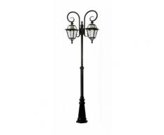 Lampione Da Giardino Mod. Praga Nero 2 Luci Su Palo Altezza 263cm. - EAC