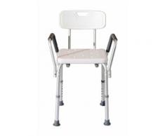 HomCom Sedile per doccia bagno antiscivolo con schienale e braccioli, bianco