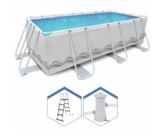 Jilong Piscina rettangolare fuoriterra struttura 400x207h122cm + pompa scaletta 17451EU
