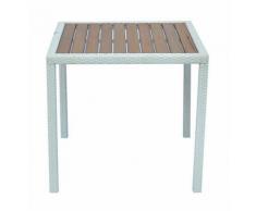 TAVOLO DA GIARDINO BAR ESTERNO ORLEANS BIANCO PIANO IN RESINA WOOD - GREENWOOD MOJA