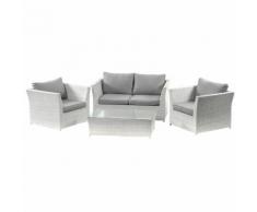 Set cordoba divano 2 posti 2 maxi poltrone in polyrattan e struttura in alluminio. - XONE