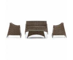 SALOTTINO MINORCA TORTORA struttura alluminio polyrattan 4 pezzi arredo giardino - SAL MAR