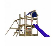 vidaXL Casetta in legno con scala, scivolo, altalene 400x226x245 cm