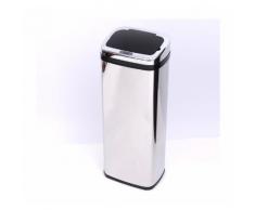 HomCom Cestino dei rifiuti rettangolare in acciaio inox con sensore automatico, 50L
