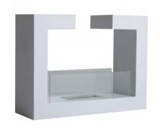 HomCom Caminetto a Bioetanolo in Acciaio Inox Serbatoio 1.5LT, Bianco, 78x25x58