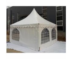 Gazebo Tenda Pagoda 4×4 m Telo PVC 650 g Pareti Laterali Incluse Uso Pubblico - FLEDA TRADING