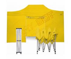 Gazebo Pieghevole 3x4,5 GIALLO RAY BOT + 4 Teli Laterali PVC 350g